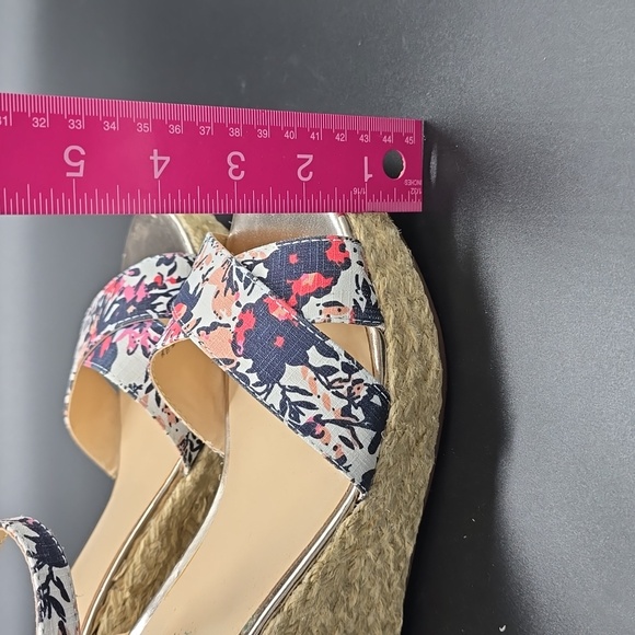 Unisa | Woman's | Floral Print | Wedge Heel | Sandals | Navy & Pink | Size 10M | - Picture 6 of 8